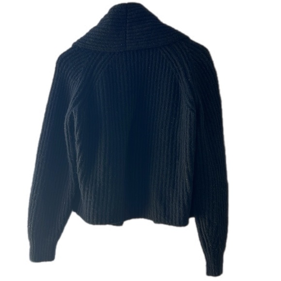 Vince Ribbed Wool Cardigan XS Black - Picture 3 of 7